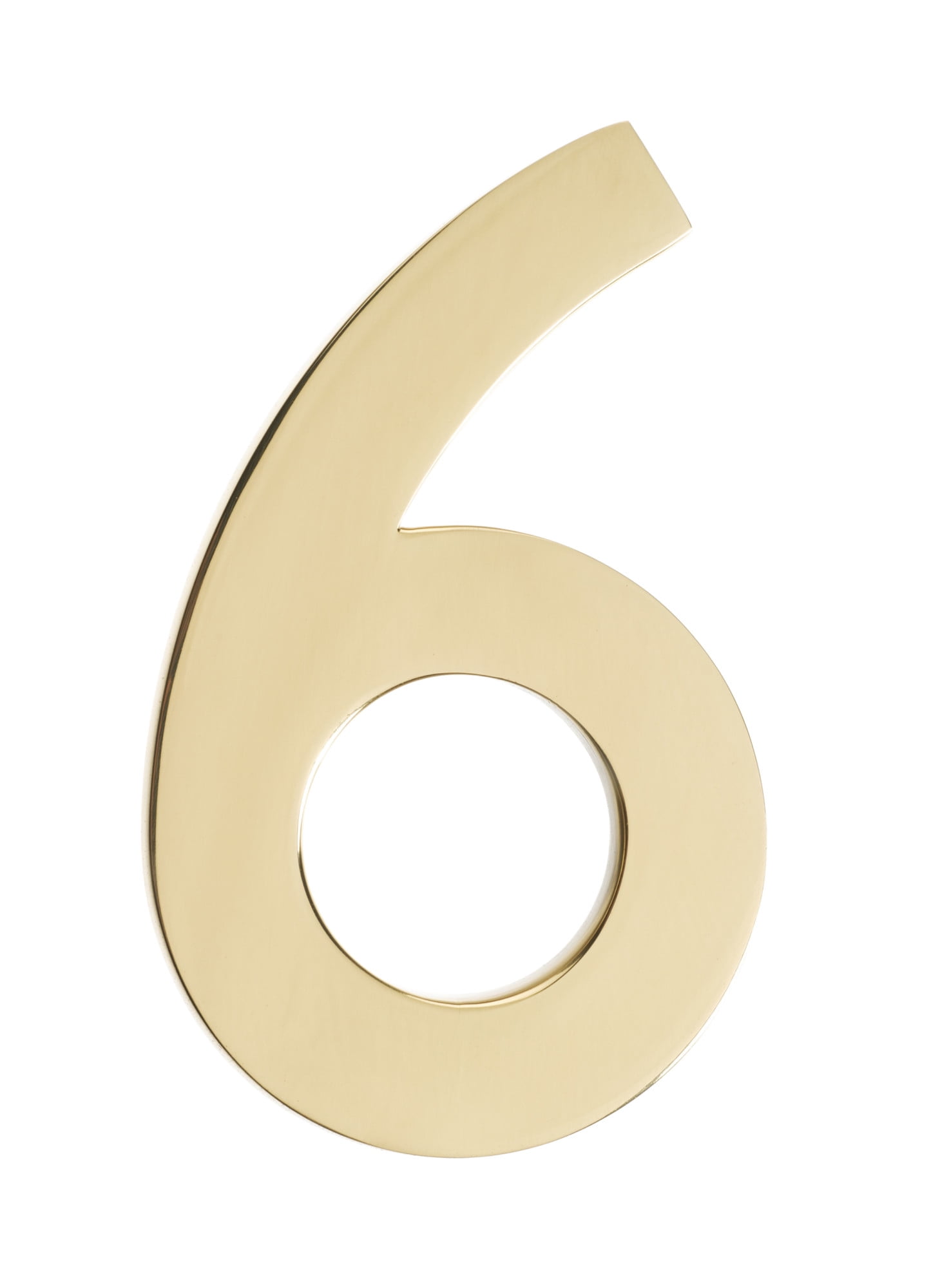 3585pb-6 House Number 6, Polished Brass - 5 In.