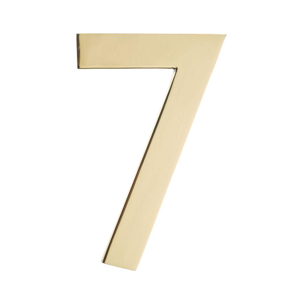 3585pb-7 House Number 7, Polished Brass - 5 In.