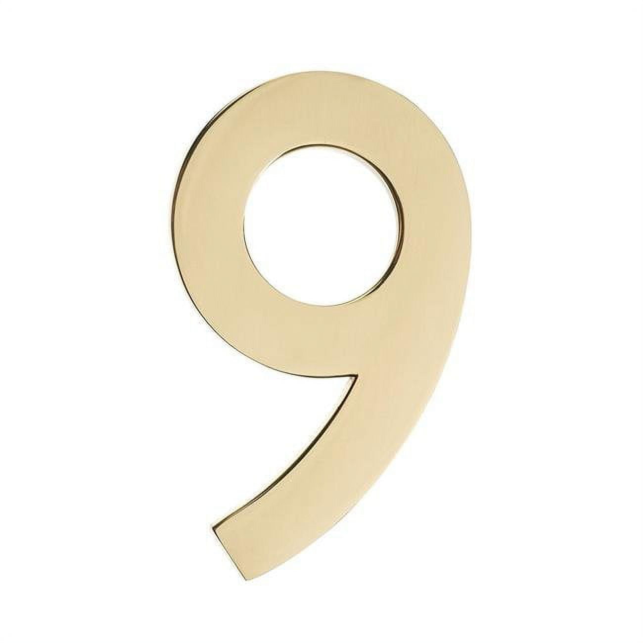 3585pb-9 House Number 9, Polished Brass - 5 In.