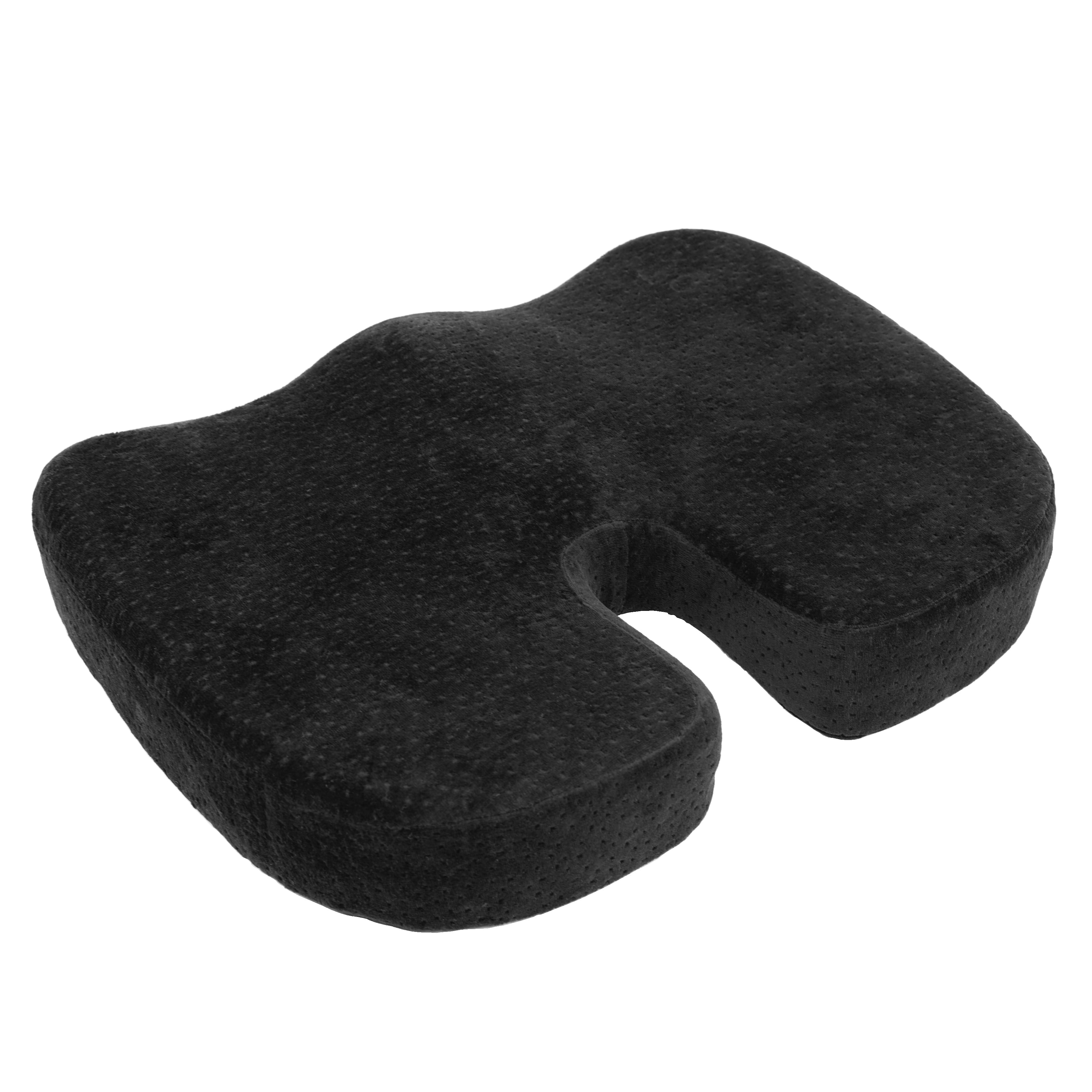 Black Orthopedically Back Designed Memory Foam Coccyx Cushion Seat