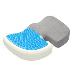 Aw204 Gray Orthopedically Back Designed Memory Foam With Cooling Gel Coccyx Cushion Seat