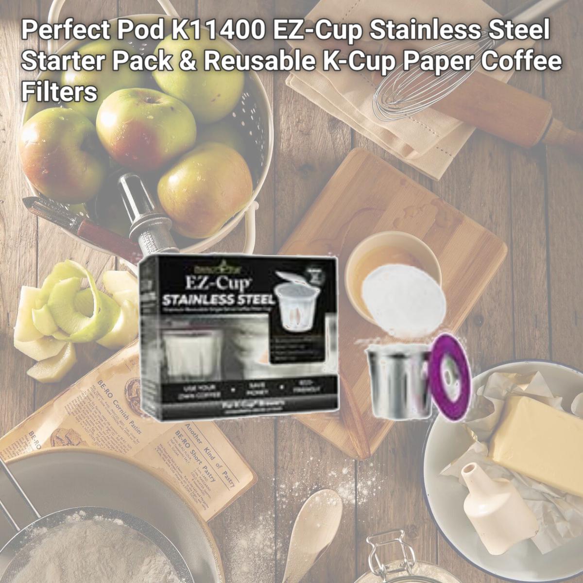Picture of Perfect Pod K11400 EZ-Cup Stainless Steel Starter Pack & Reusable K-Cup Paper Coffee Filters