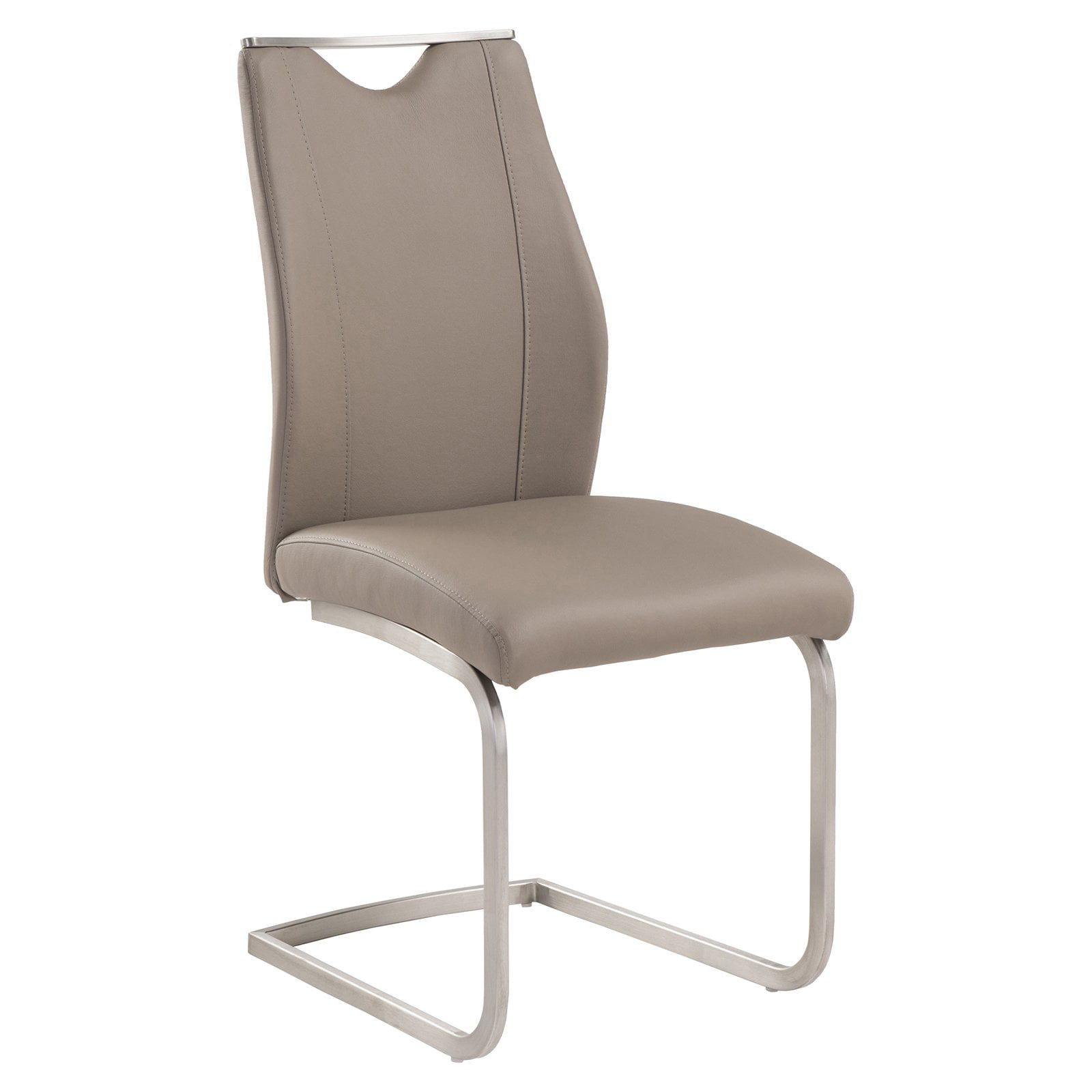 Bravo Contemporary Side Chair In Coffee And Stainless Steel