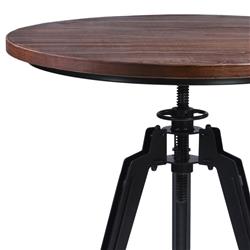 Lctrpugmpi 37-43 X 30 X 30 In. Tribeca Pub Table, Industrial Grey With Ash Wood Tabletop