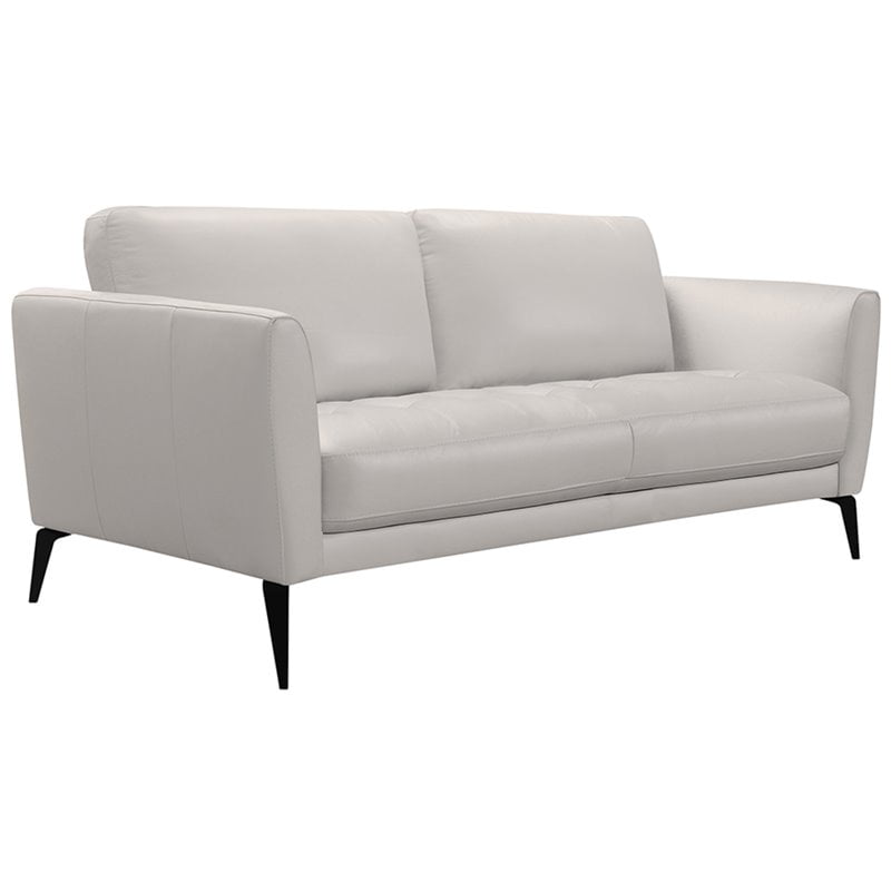 Lchp3gr 35 X 19 X 19 In. Hope Contemporary Sofa, Genuine Dove Grey Leather With Black Metal Legs