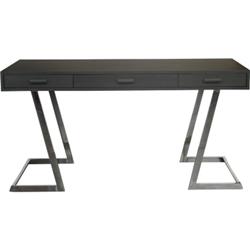 Lcjndegr 30 H X 59.5 W X 28 D Juniper Contemporary Desk With Polished Stainless Steel Finish & Grey Top