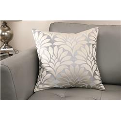 Lcpigi20silver Gisela Contemporary Decorative Feather & Down Throw Pillow In Silver Jacquard Fabric - 20 X 20 X 7 In.