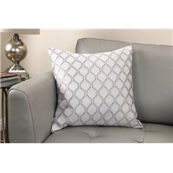 Lcpian20plat Andante Contemporary Decorative Feather & Down Throw Pillow In Platinum Jacquard Fabric - 20 X 20 X 7 In.