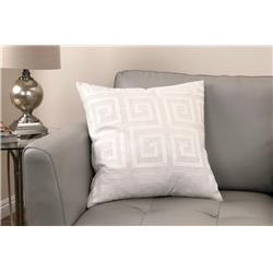 Lcpila20wh Laguna Contemporary Decorative Feather & Down Throw Pillow In White Applique Embroidery Fabric - 20 X 20 X 7 In.