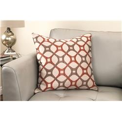 Lcpiro20coral Roxbury Contemporary Decorative Feather & Down Throw Pillow In Coral Jacquard Fabric - 20 X 20 X 7 In.