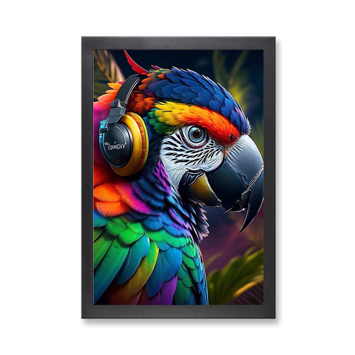 UPC 731997628921 product image for 73024 - Framed Print &'Jamming Parrot&'  (Size 24x34") | upcitemdb.com
