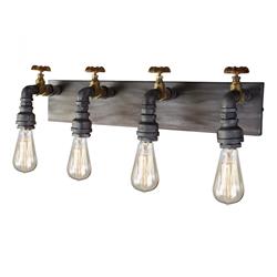 Ac10814 American Industrial 4 Light Iron And Brass Wall Sconce Light