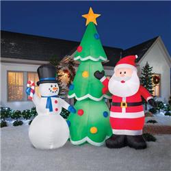 Santa & Snowman Tree Scene - Multicolor