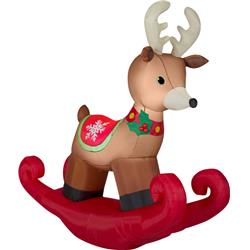G08 39824x Rocking Reindeer Christmas Toy, Multi Color - 6 X 6 X 2 Ft.