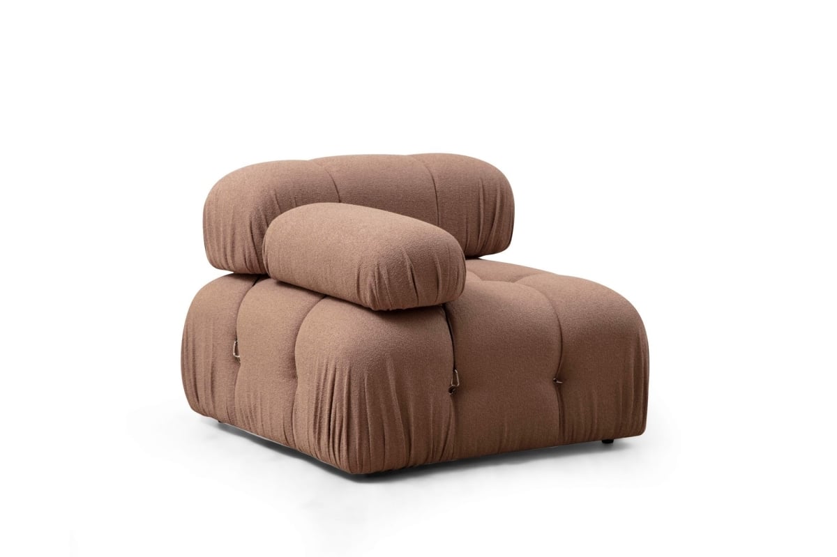 560ARE1440 37.4 x 29.53 x 37.4 in. Bubble L1 Bouclette 1-Seat Sofa - Brown