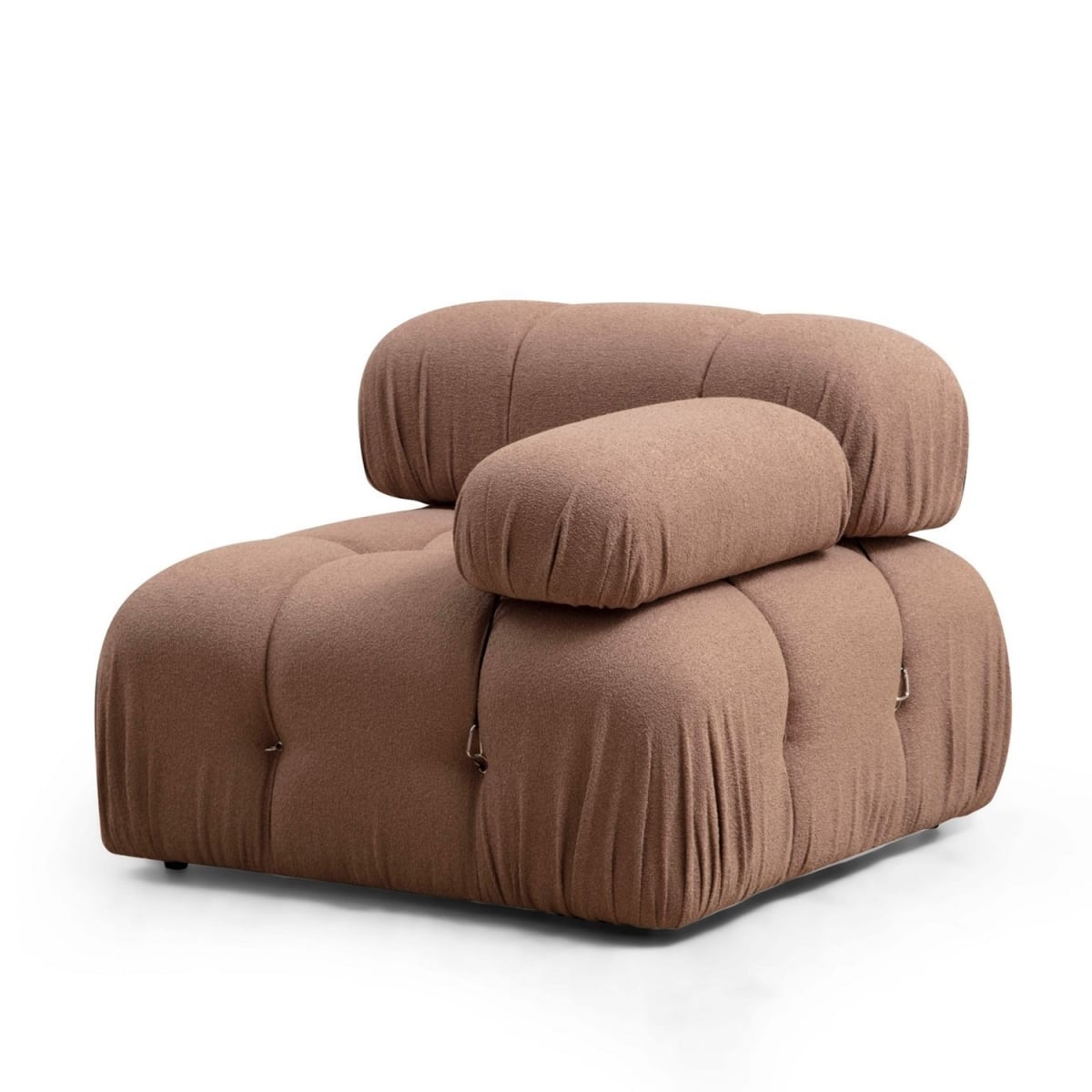 560ARE1442 37.4 x 29.53 x 37.4 in. Bubble 1R Bouclette 1-Seat Sofa - Brown