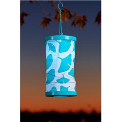 UPC 035286316439 product image for Allsop Home & Garden 31643 Soji Canvas Ginkgo Lantern Turquoise | upcitemdb.com