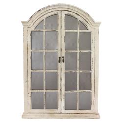 1322 Emily Window Wall Mirror, Distressed Cream