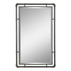 4882 Morse Industrial Metal Wall Mirror - Gray