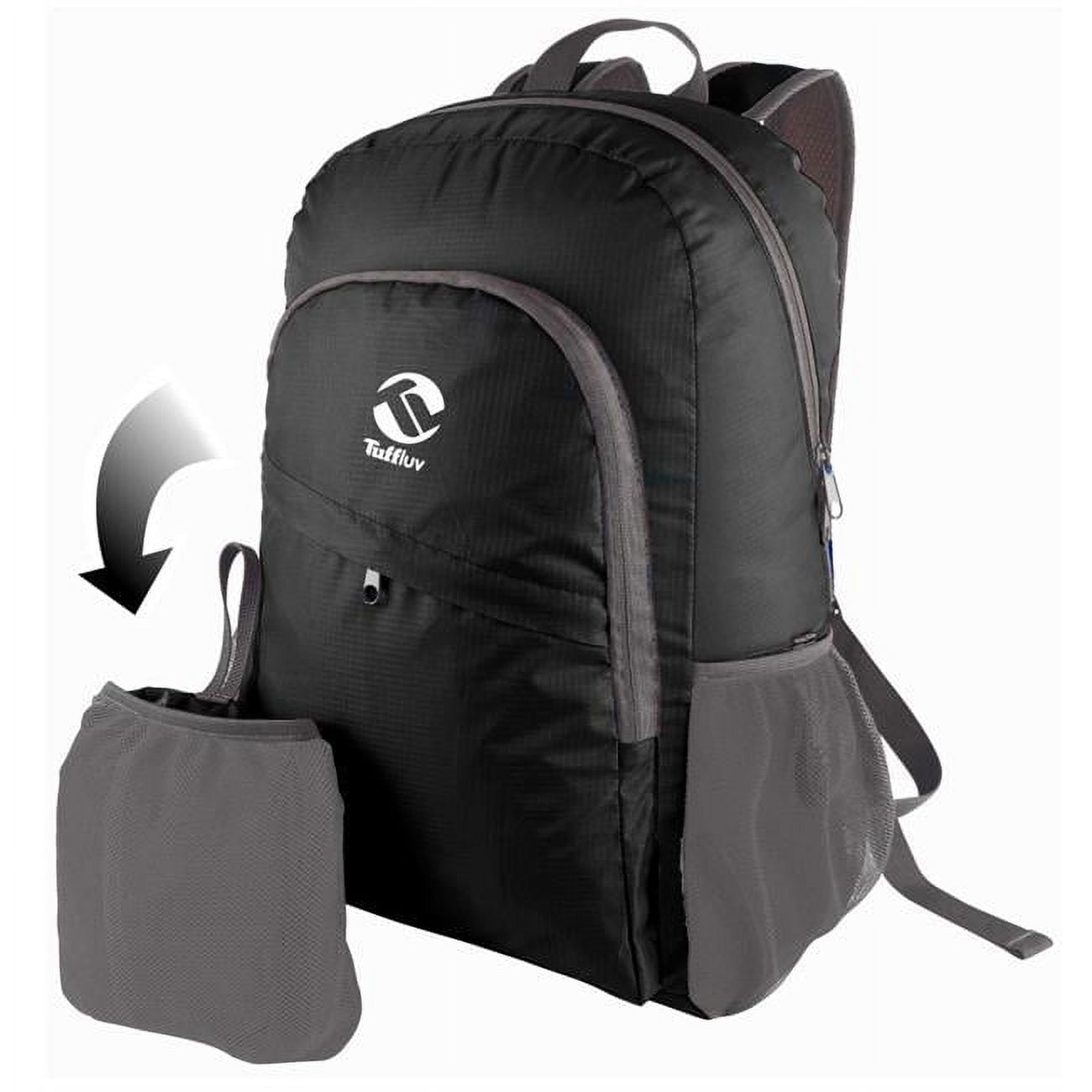 Tuff Luv A7-34 Feather Light Water Resistant Foldable Sport & Go Easy-travel Backpack, Black