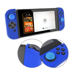 Tuff Luv I10-65 Nintendo Switch Anti-slip Silicone Protective Case For Joy-con Controller With Thumb Grips Caps 2 Parts - Blue