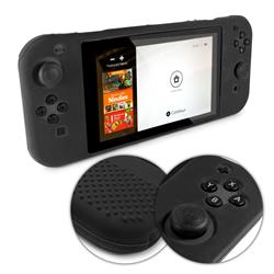 Tuff Luv I10-66 Nintendo Switch Anti-slip Silicone Protective Case For Joy-con Controller With Thumb Grips Caps All In One - Black