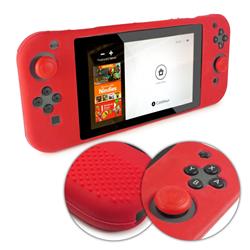 Tuff Luv I10-67 Nintendo Switch Anti-slip Silicone Protective Case For Joy-con Controller With Thumb Grips Caps All In One - Red