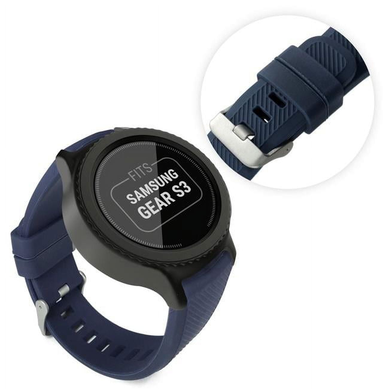 Tuff Luv G4-102 Silicone Wrist Watch Strap Band For Samsung - Navy Blue, Small