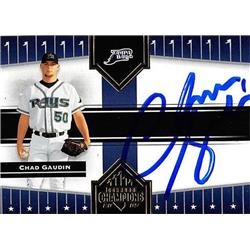 247464 Chad Gaudin Autographed Baseball Card - Tampa Rays 2005 Donruss Champions - No. 144