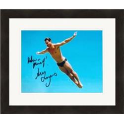 269942 Greg Louganis Autographed 8 x 10 in. Photo - Olympic Diver Image - No. 22 Matted & Framed