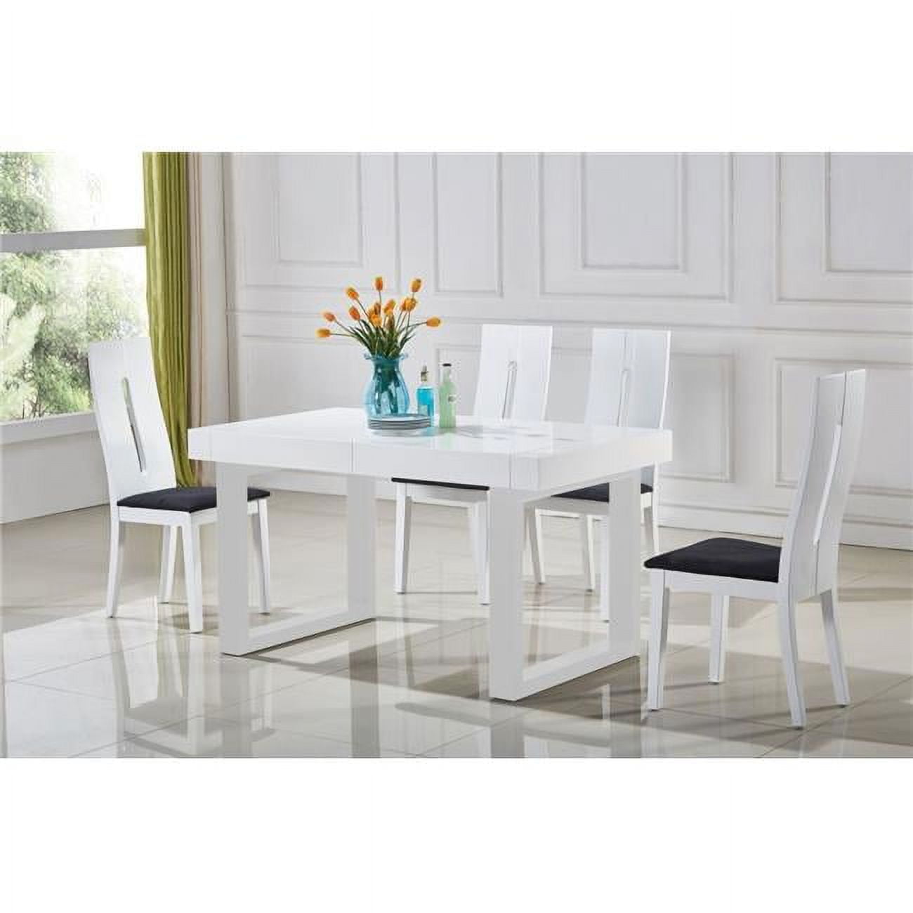 9506w Laura Modern Dining Table, White