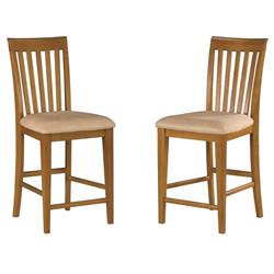 Ad771207 Mission Pub Chairs With Oatmeal Seat Cushions, Caramel Latte