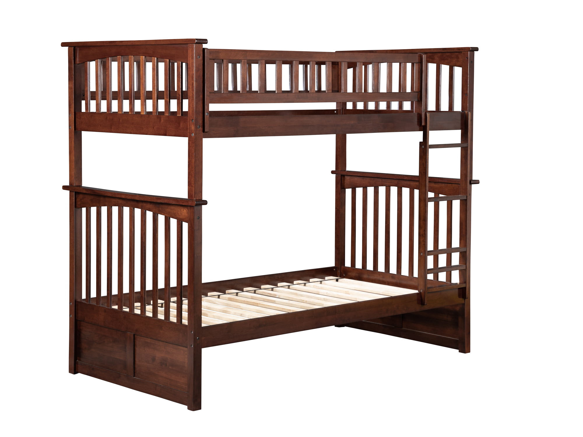Ab55104 Columbia Bunk Bed, Antique Walnut - Twin & Twin