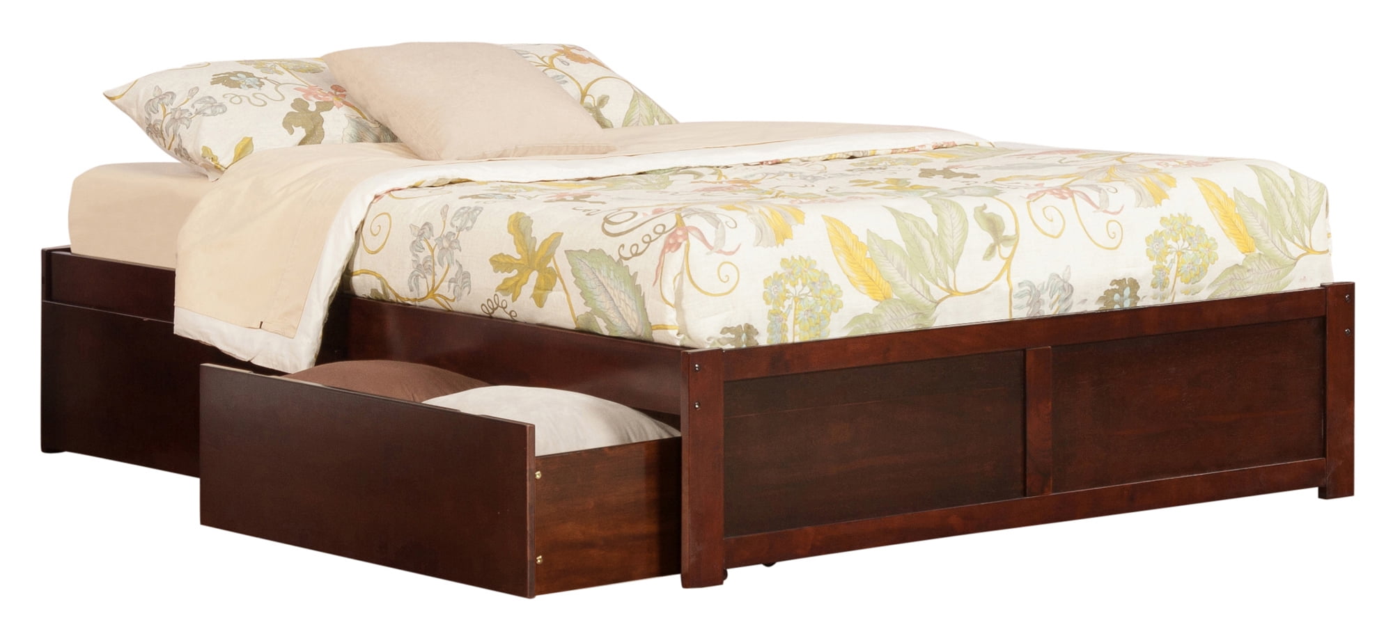 Ar8052114 Concord Flat Panel Foot Board With Urban Bed Drawers, Antique Walnut - King