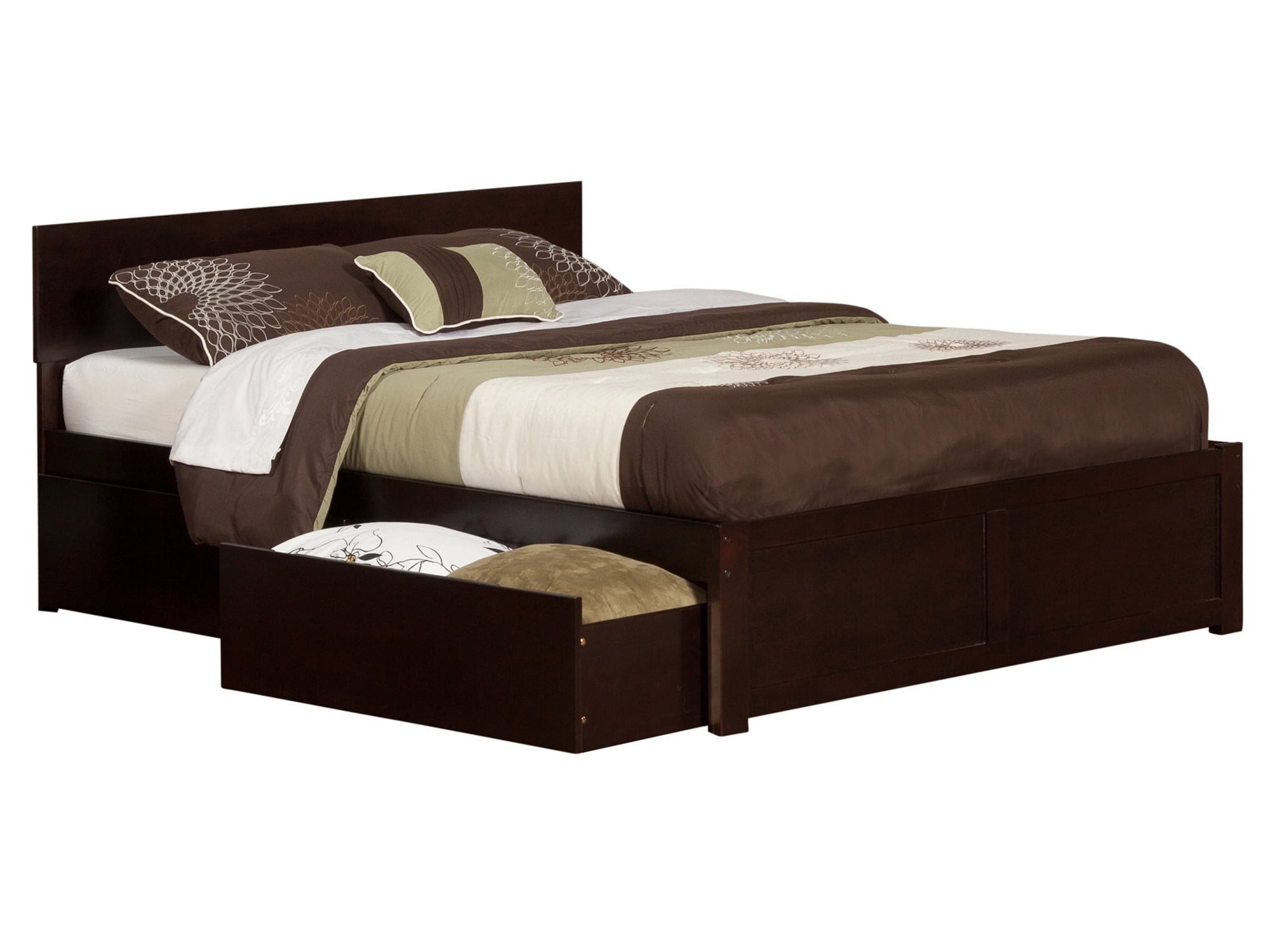 Ar8152111 Orlando Flat Panel Foot Board With Urban Bed Drawers, Espresso - King