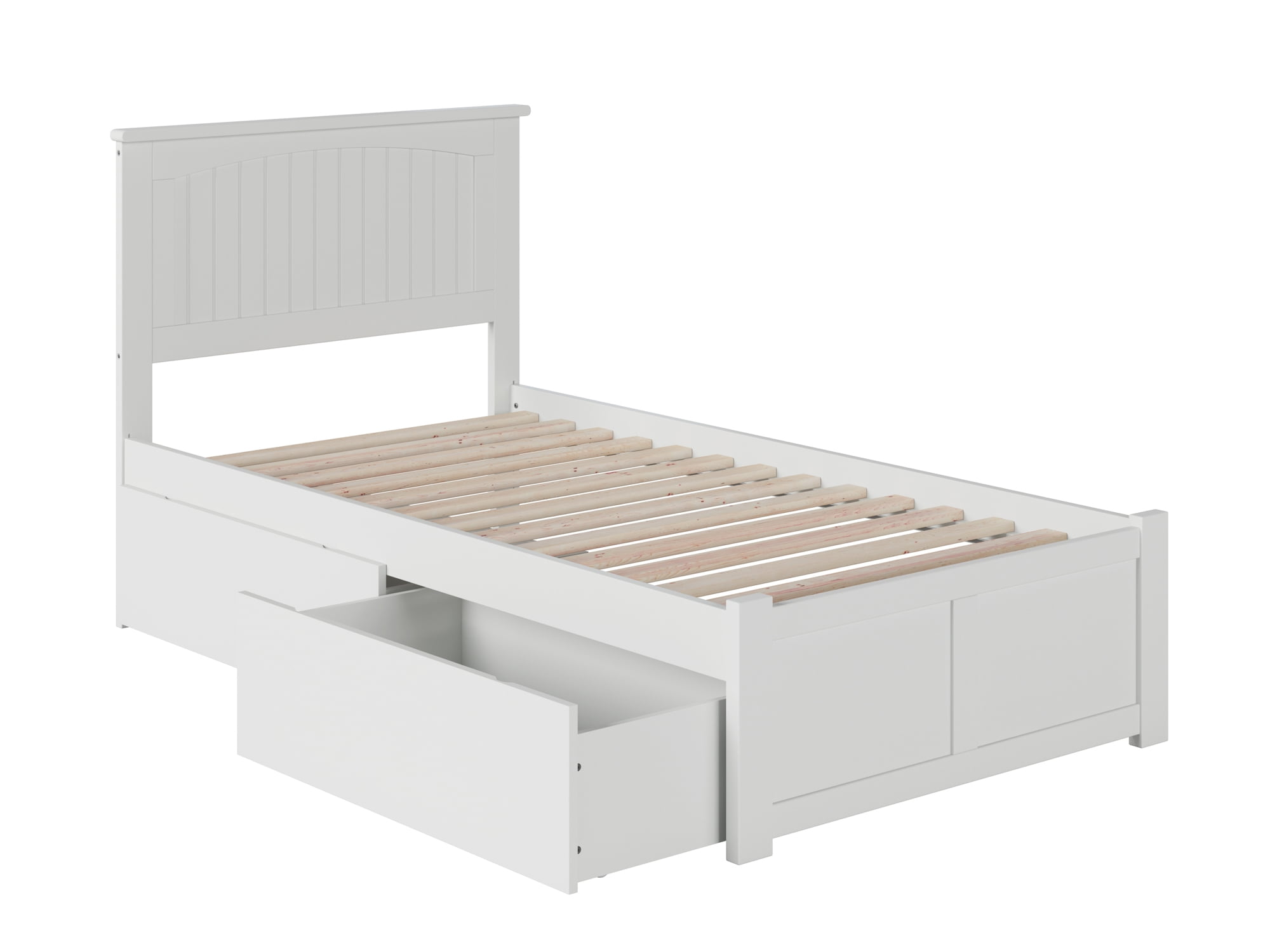 Ar8212112 Nantucket Panel Footboard & Urban Bed Drawers, White - Twin Extra Large