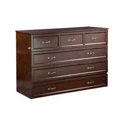 Ac584144 Deerfield Murphy Bed Chest With Charging Station - Antique Walnut, Queen Size