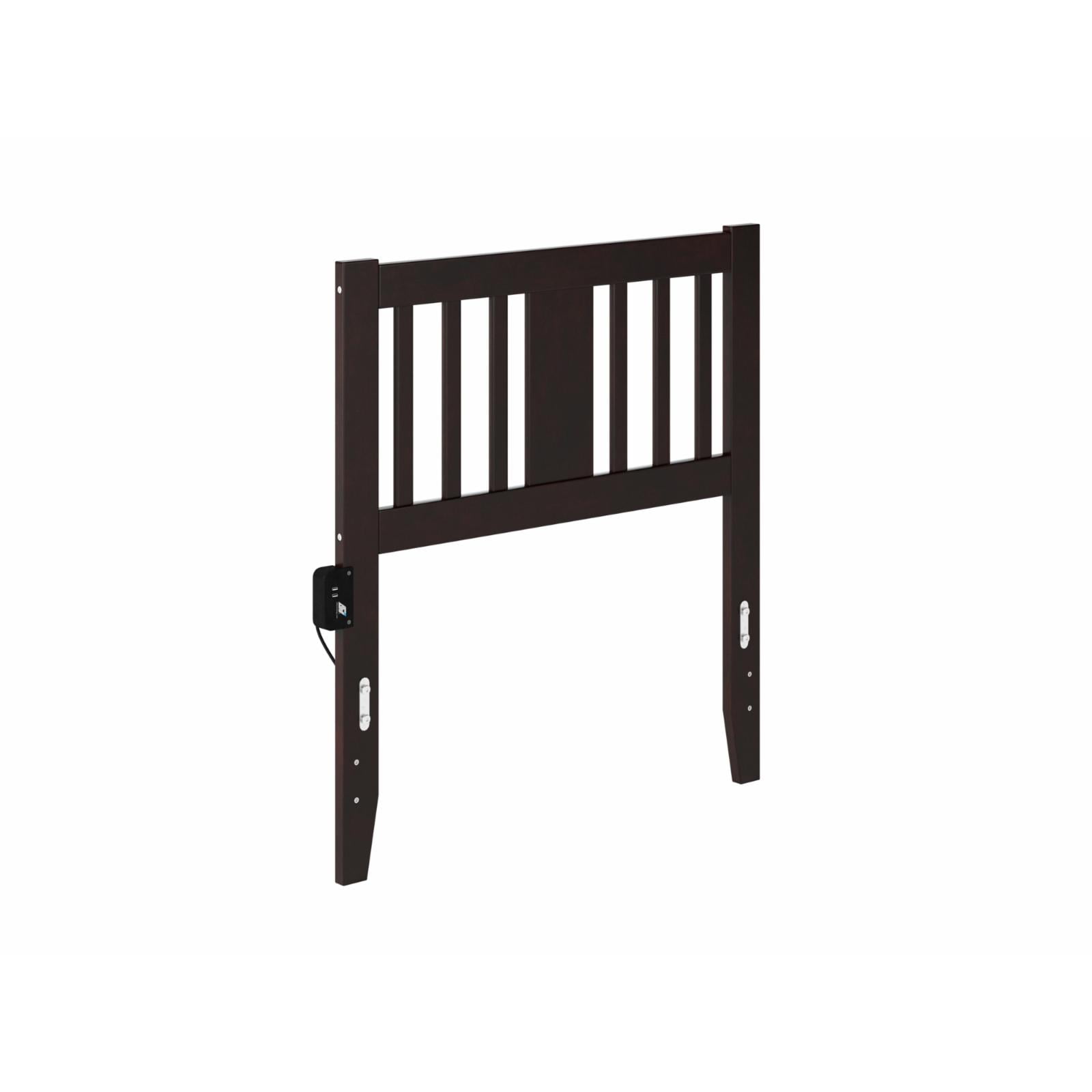 UPC 782219000315 product image for AG8900031 Solid Wood Slatted Headboard with Attachable USB Charger, Espresso - F | upcitemdb.com