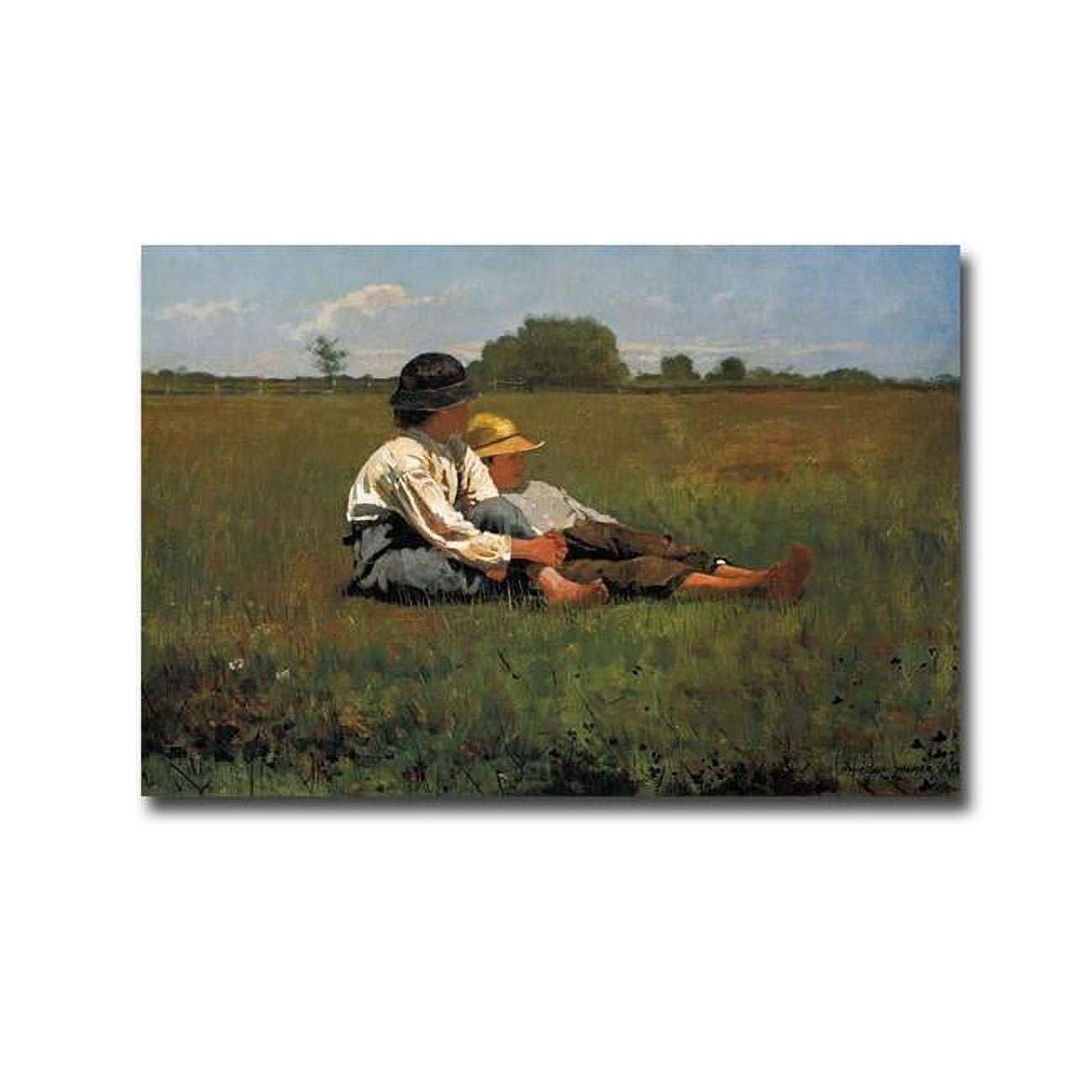 1624956bg Boys In A Pasture By Winslow Homer Premium Gallery-wrapped Canvas Giclee Art - 16 X 24 X 1.5 In.