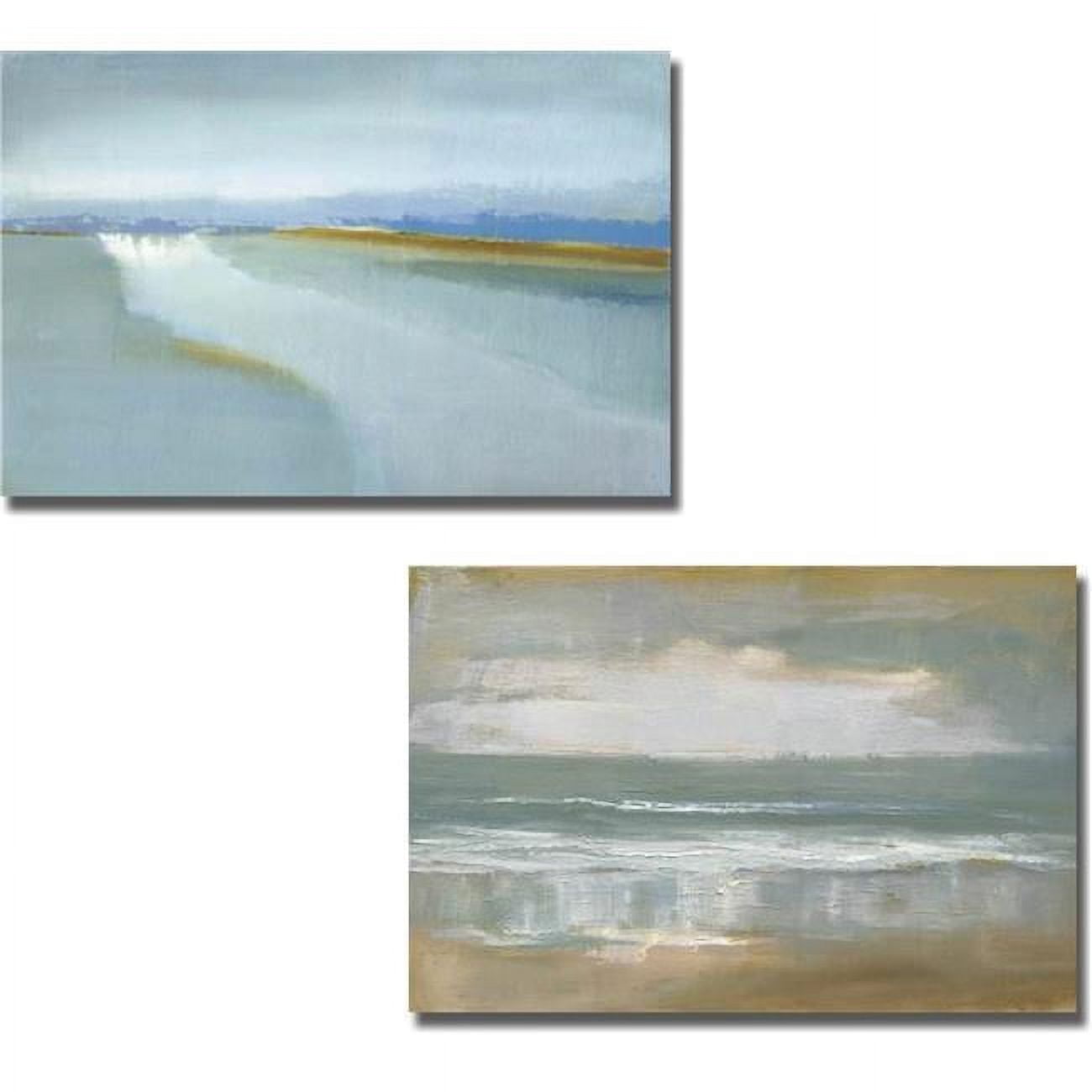 Flow & Shoreline By Caroline Gold 2-piece Premium Gallery-wrapped Canvas Giclee Art Set - 16 X 24 X 1.5 In.