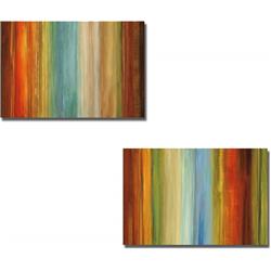 1624a587tg Wavelength I & Ii By Max Hansen 2-piece Premium Gallery Wrapped Canvas Giclee Art Set - 16 X 24 X 1.5 In.