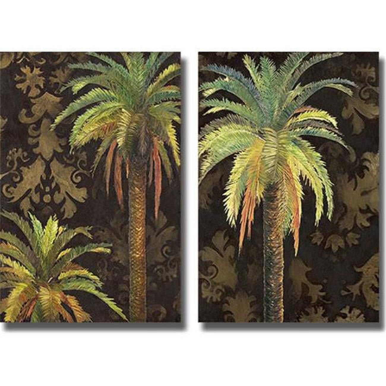 1624am793sg Palms I & Ii By Patricia Pinto 2-piece Premium Gallery Wrapped Canvas Giclee Art Set - 16 X 24 X 1.5 In.