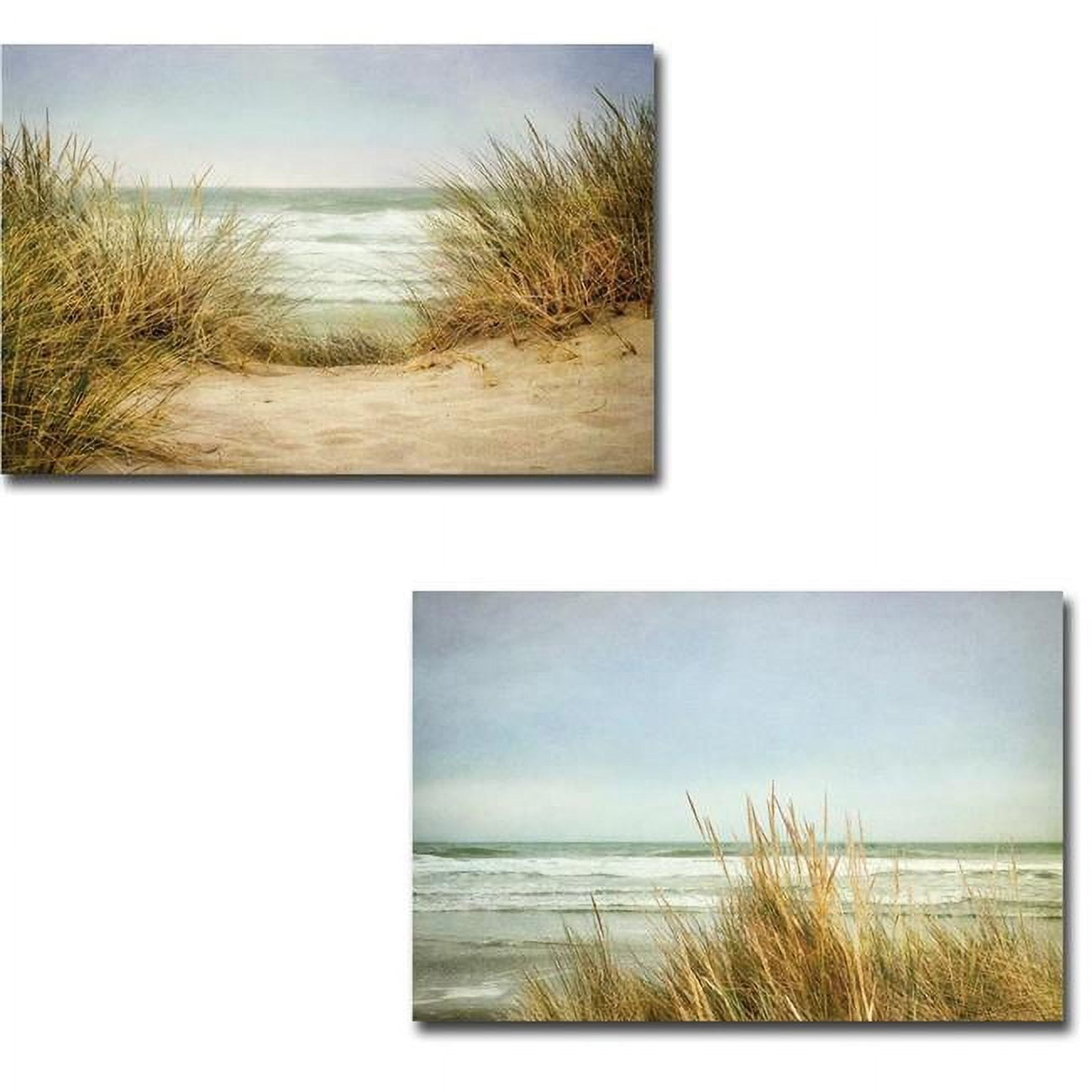 1624am850eg Sea Grasses I & Ii By Dianne Poinski 2-piece Premium Gallery Wrapped Canvas Giclee Art Set - 16 X 24 X 1.5 In.