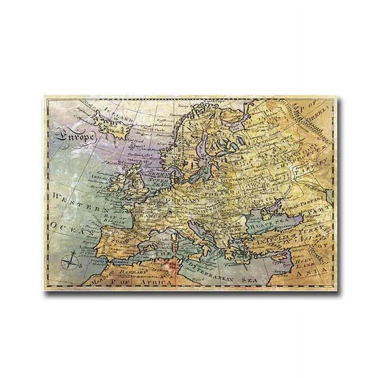 1624e583eg The Old World By John Butler Premium Gallery-wrapped Canvas Giclee Map Art - 16 X 24 X 1.5 In.