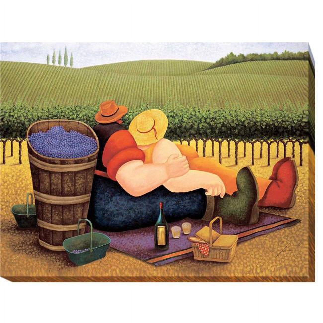 3040l394ig Summer Picnic By Lowell Herrero Premium Oversize Gallery-wrapped Canvas Giclee Art - 30 X 40 X 1.5 In.