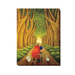 3040m394ig Home From The Market By Lowell Herrero Premium Oversize Gallery-wrapped Canvas Giclee Art - 40 X 30 X 1.5 In.
