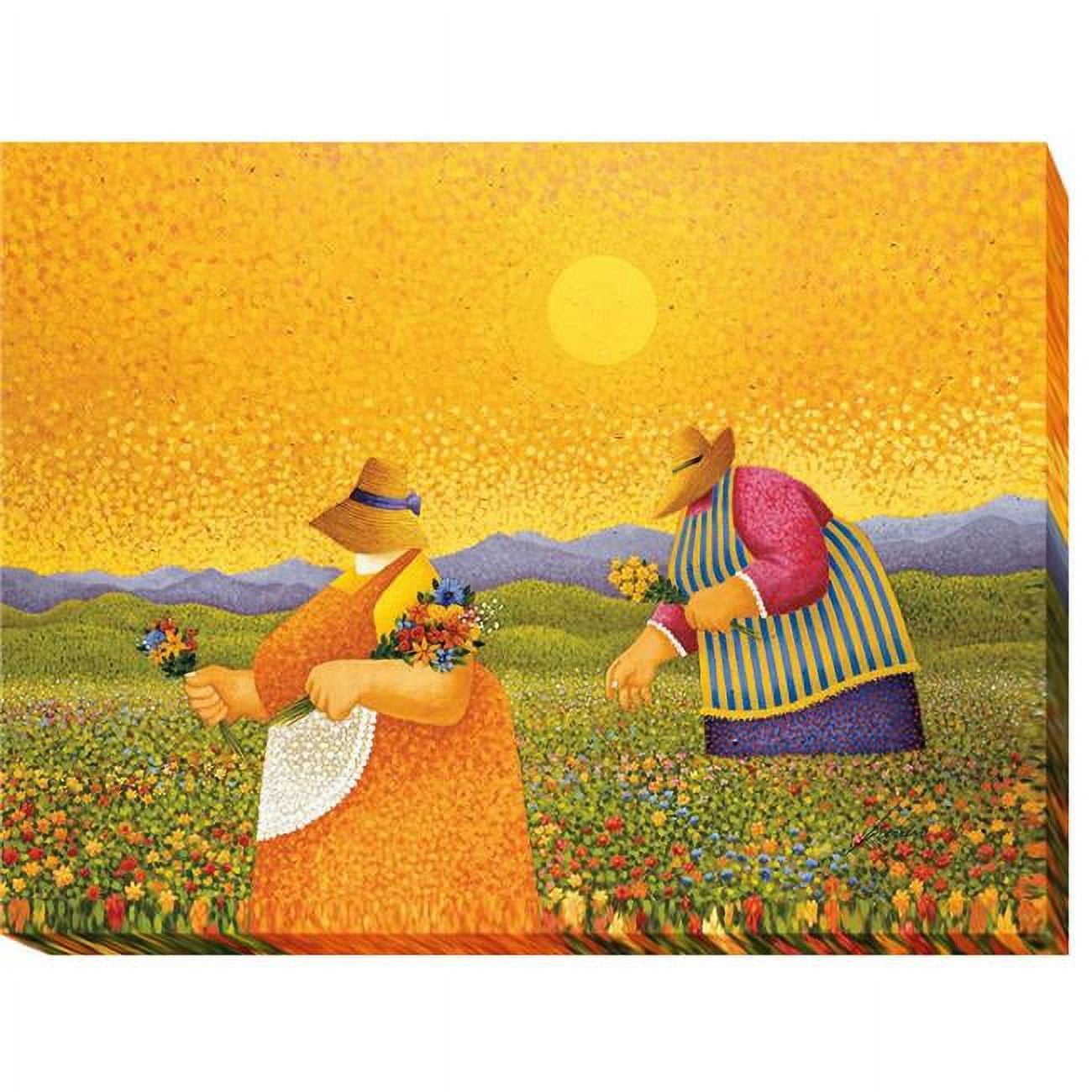 3040o394ig Picking Wildflowers By Lowell Herrero Premium Oversize Gallery-wrapped Canvas Giclee Art - 30 X 40 X 1.5 In.