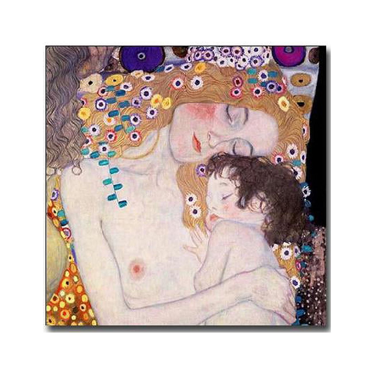1212h209sag The Three Ages Of Woman By Gustav Klimt Premium Gallery-wrapped Canvas Giclee Art - 12 X 12 X 1.5 In.