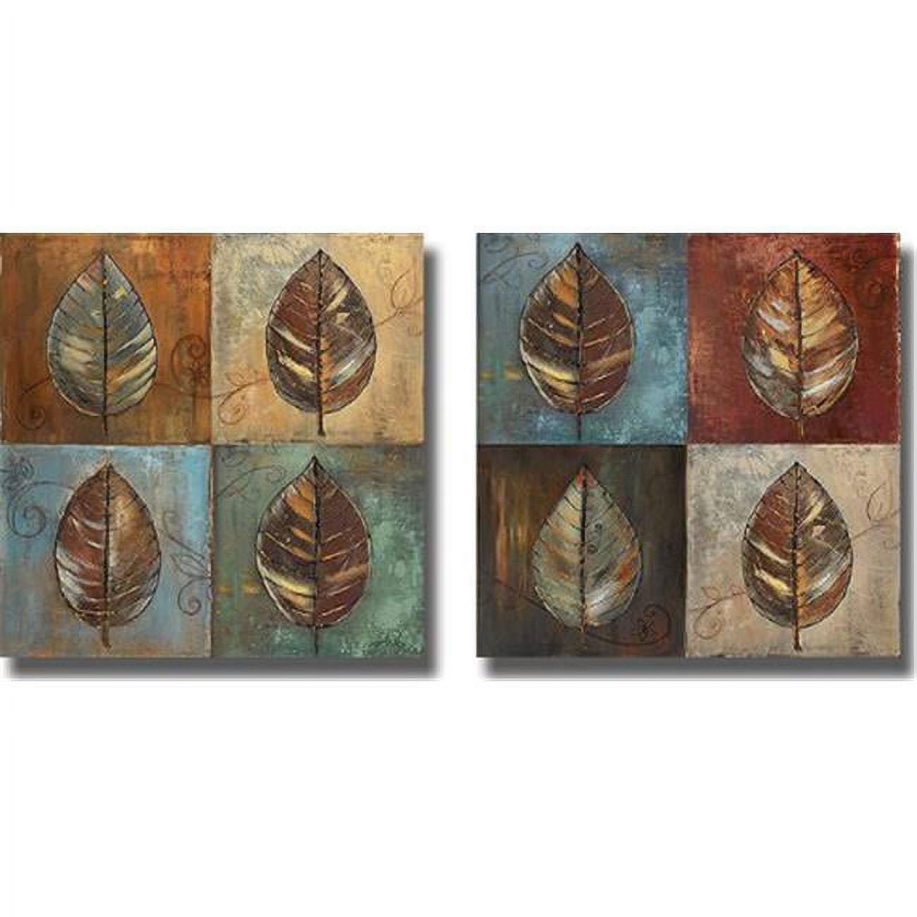 1212m230sg New Leaf Patch By Patricia Pinto 2-piece Premium Gallery-wrapped Canvas Giclee Art Set - 12 X 12 X 1.5 In.