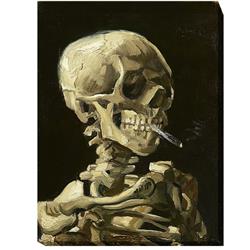 1216a277ig Skull With Burning Cigarette By Vincent Van Gogh Premium Gallery-wrapped Canvas Giclee Art - 12 X 16 X 1.5 In.